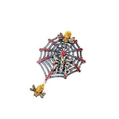Alloy Spider Web Spider Unique Women Brooch 2016..