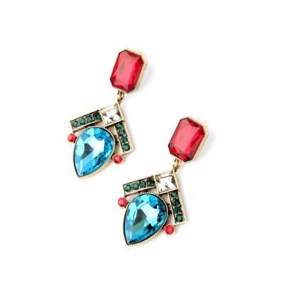 Multicolor Crystal Geometric Party Jewerly Brand..