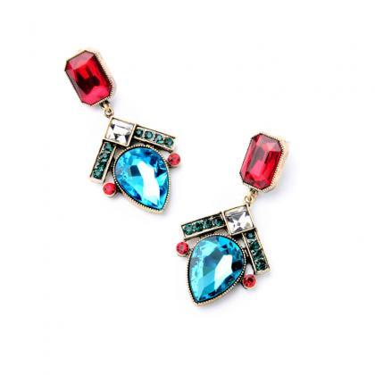 Multicolor Crystal Geometric Party Jewerly Brand..