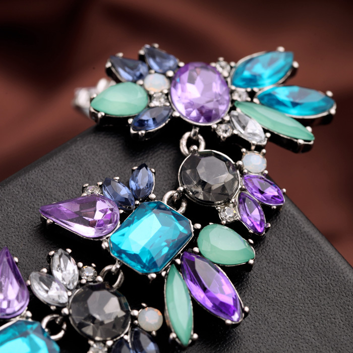 Luxury Created Crystal Flower Pendants Statement Necklace 2016 Fashion ...