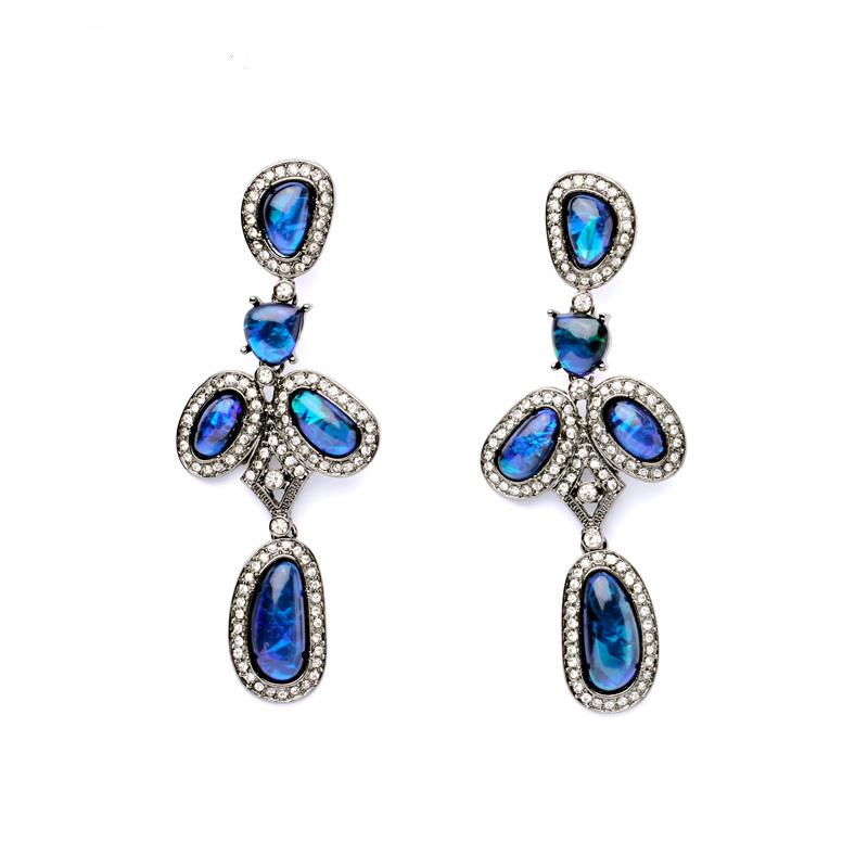 Amazing Evening Party Jewelry Noble Fashion Long Crystal Drop Earrings Maxi Brinco Eh007
