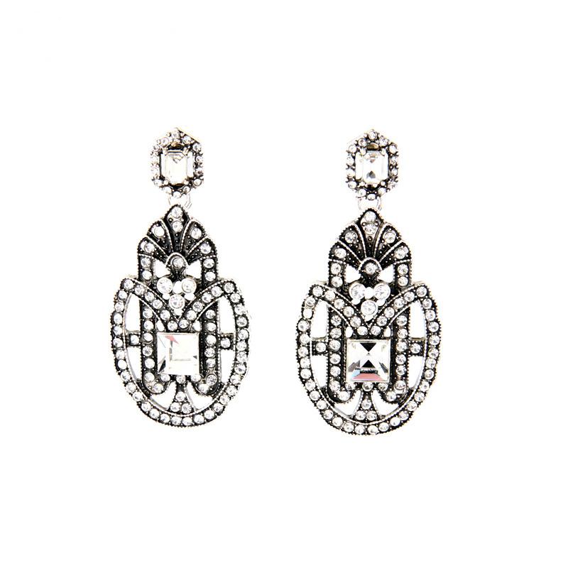 Women Party Fashion Clearly Crystal Maxi Drop Earrings Eh047