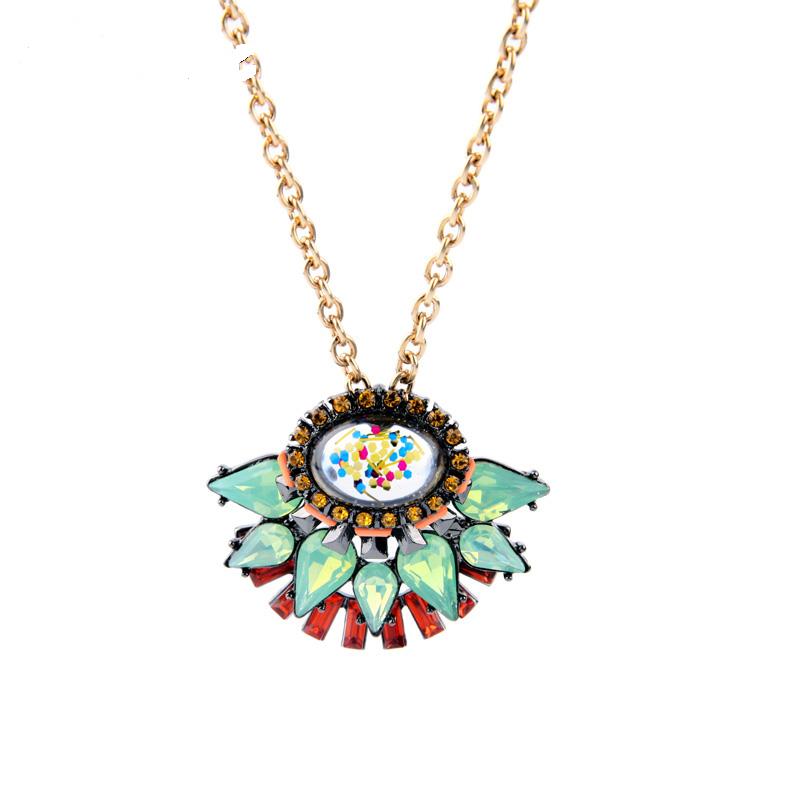 Concise Style Fashion Geometric Retro Alloy Spring Pendant Necklace Fashion Jewelry Nl053