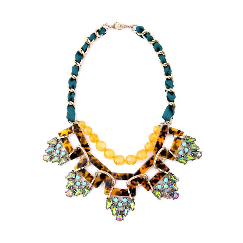 Geometric Hyperbole Atmosphere Resin Pendants Women Jewelry Maxi Choker Necklace Nl055