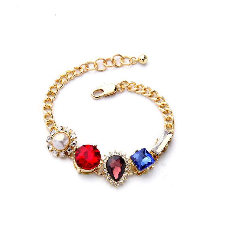 Charming Concise Style Crystal Imitation Pearls Women Bracelet Fashion Jewelry Sz037